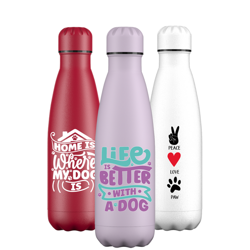 Frases originales de amantes de los perros Botella de agua