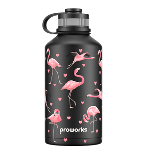 2 Litre Water Bottle - All Black Flamingo