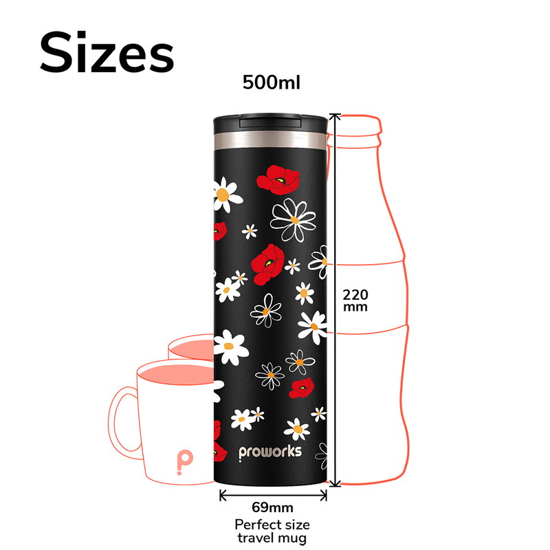 Taza de viaje Toda la margarita negra