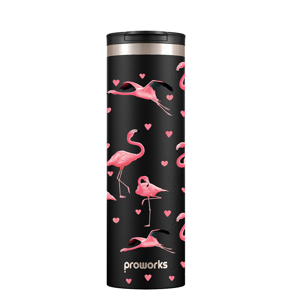 All Black Flamingo Travel Mug