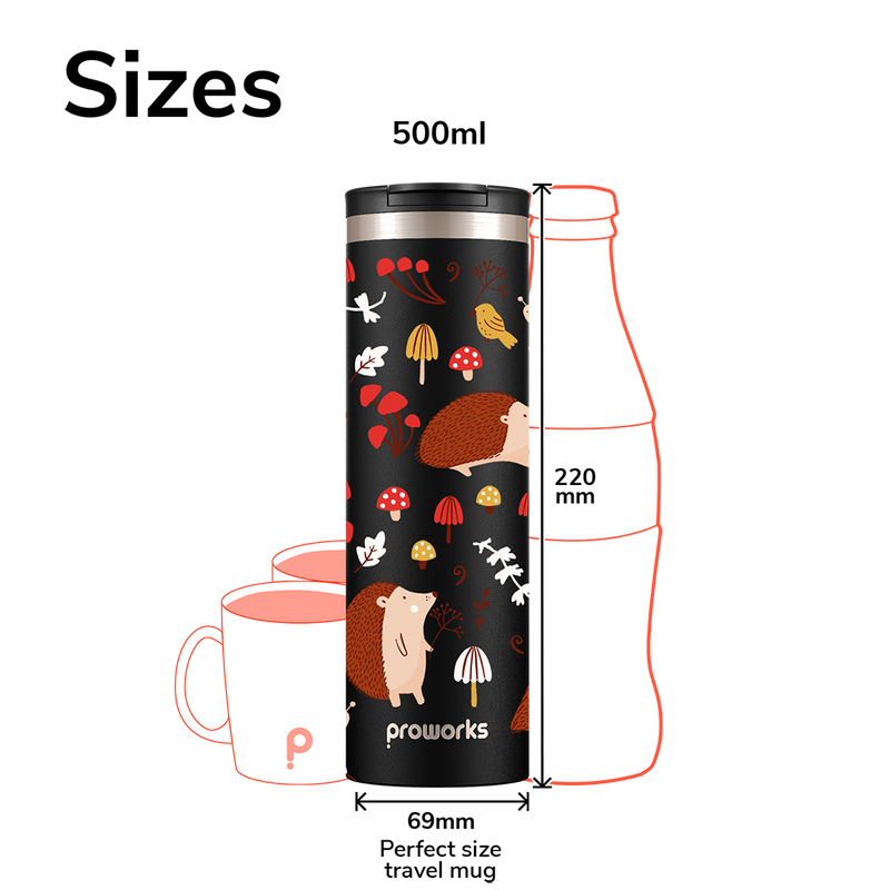 Todo el erizo negro Taza de viaje