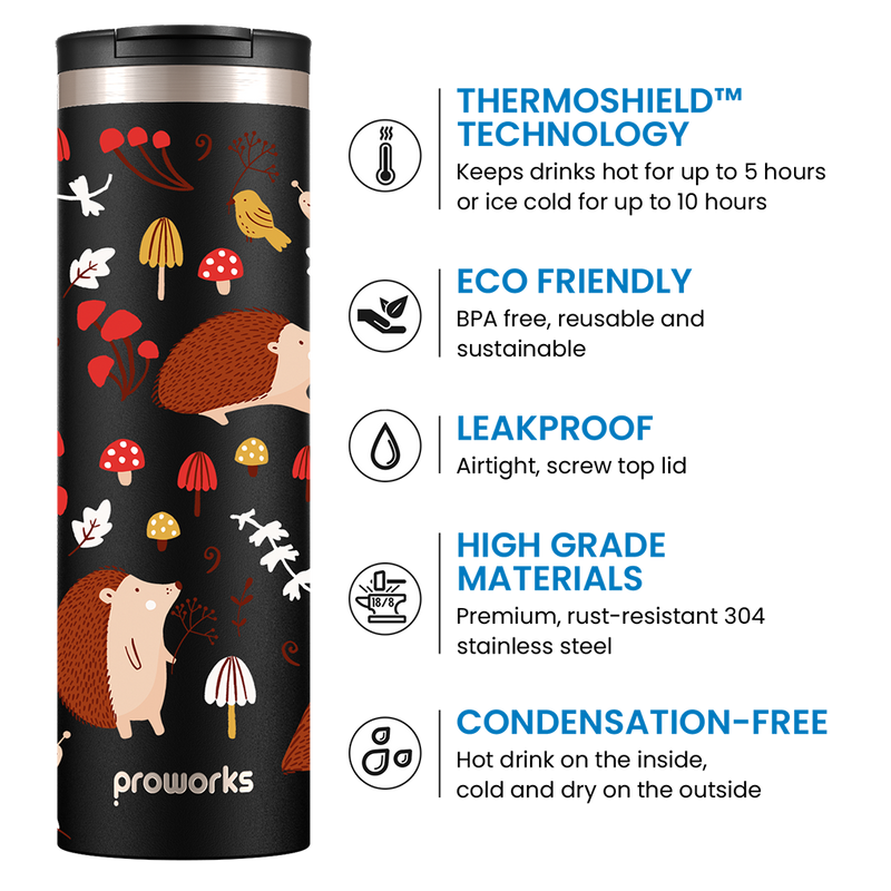 Todo el erizo negro Taza de viaje