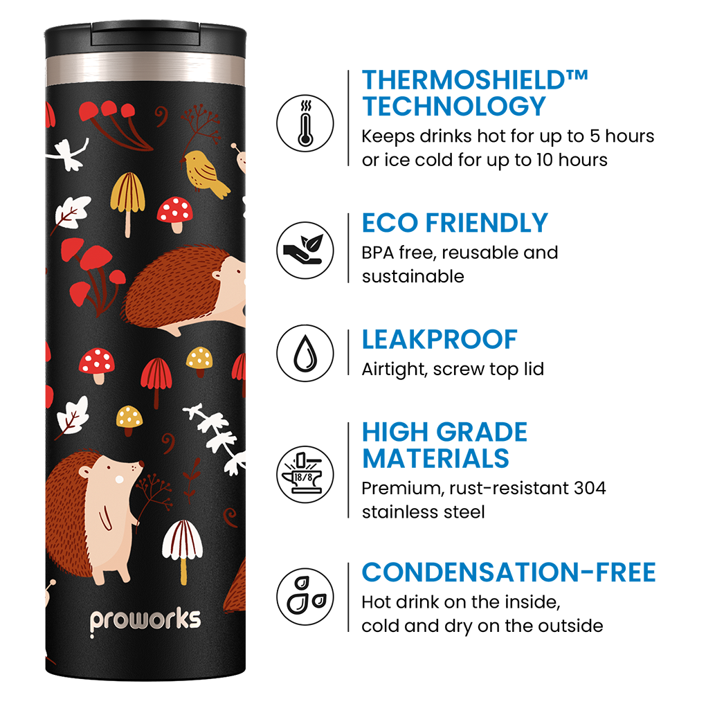 All Black Igel Reisebecher