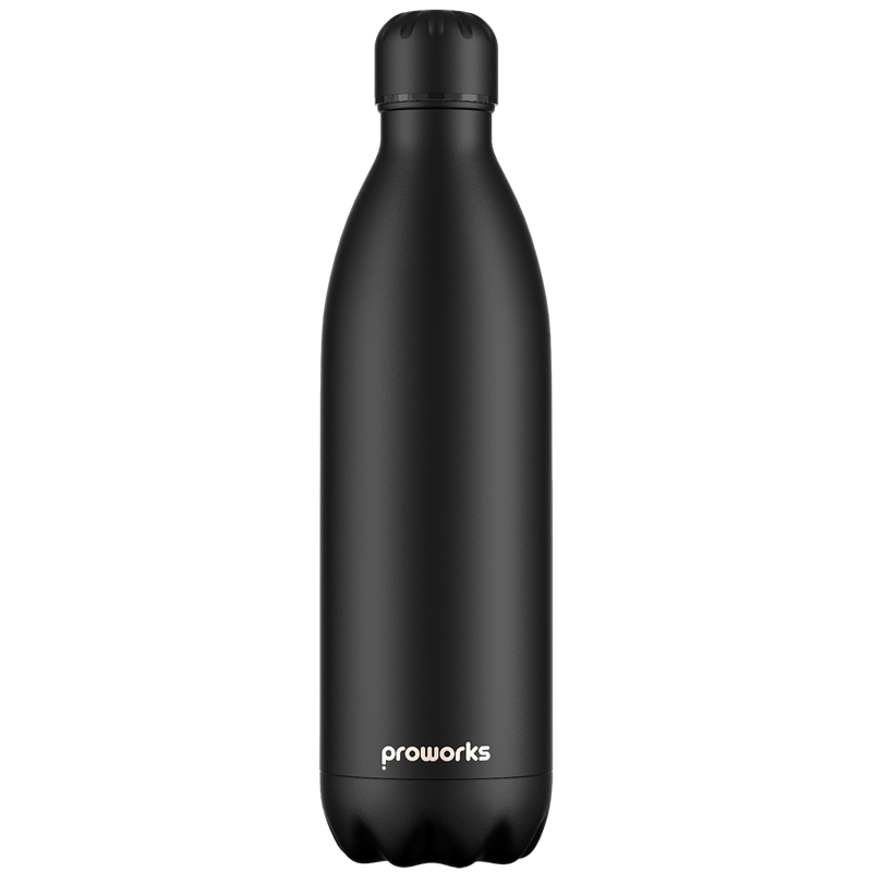Proworks All Black 1 Litre Water Bottle