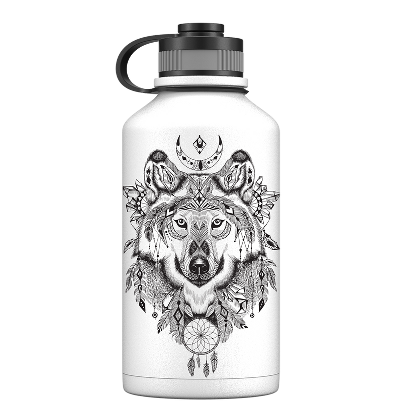 Botella de agua de 2 litros - All White Wolf Aztec
