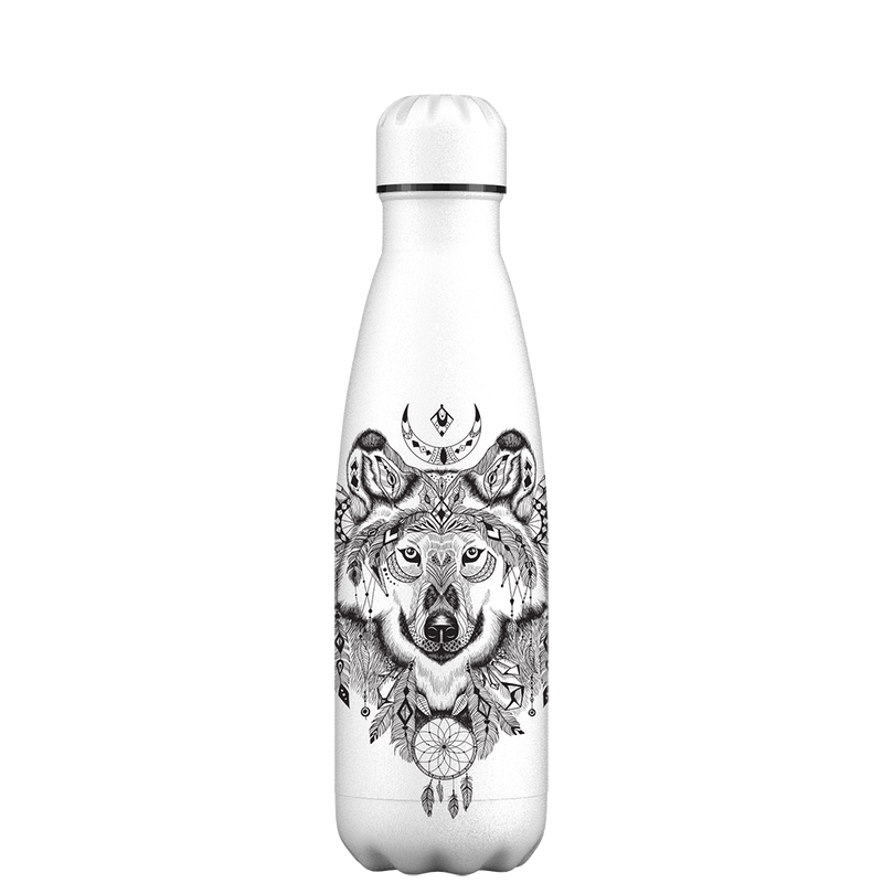 Original Aztec Wolf Water Bottle Pattern