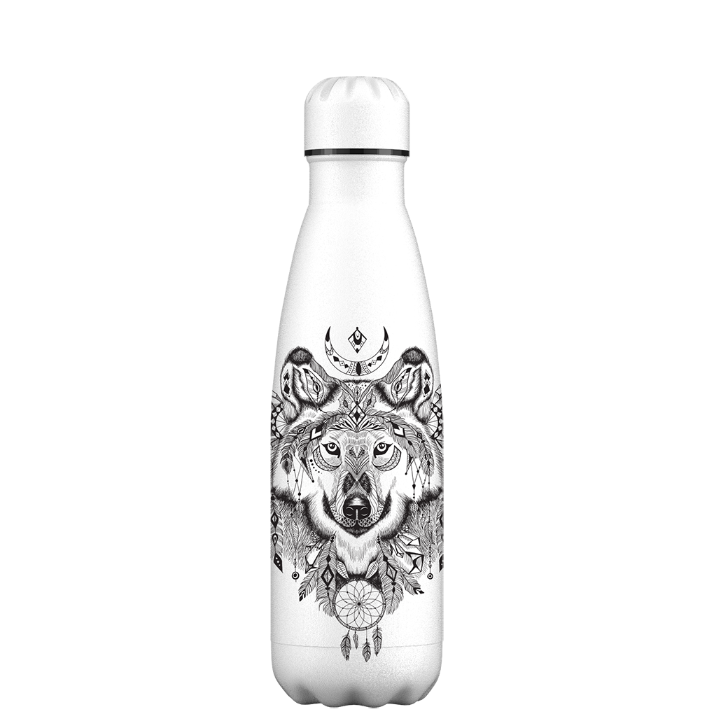 Original Aztec Wolf Water Bottle Pattern