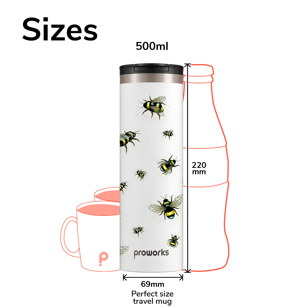 Toda la abeja blanca Taza de viaje