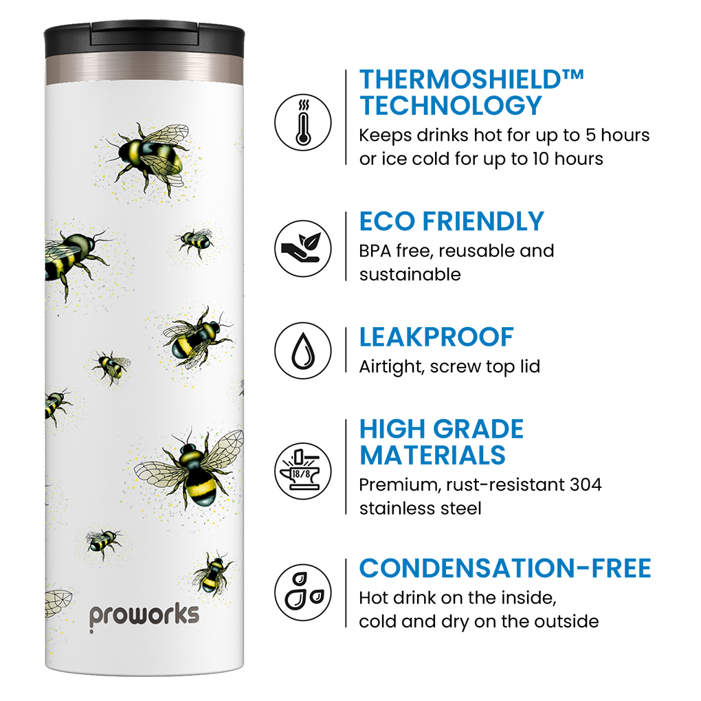 Toda la abeja blanca Taza de viaje