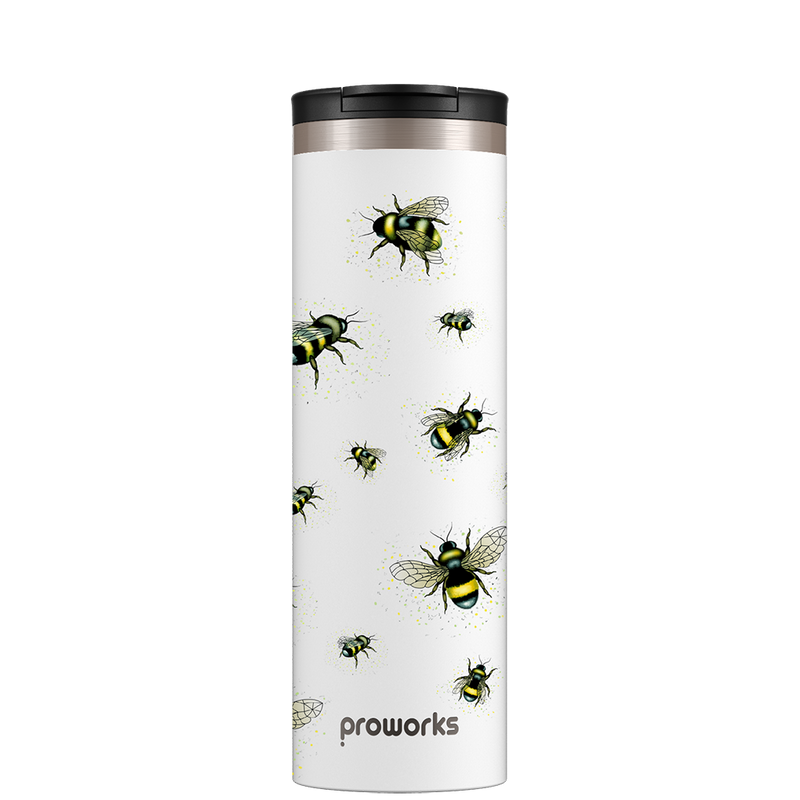 All White Bee Reisebecher