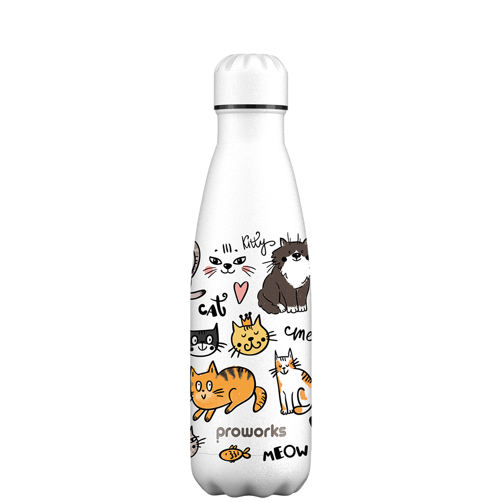 Original Cat Party Colour Edition Water Bottle Pattern