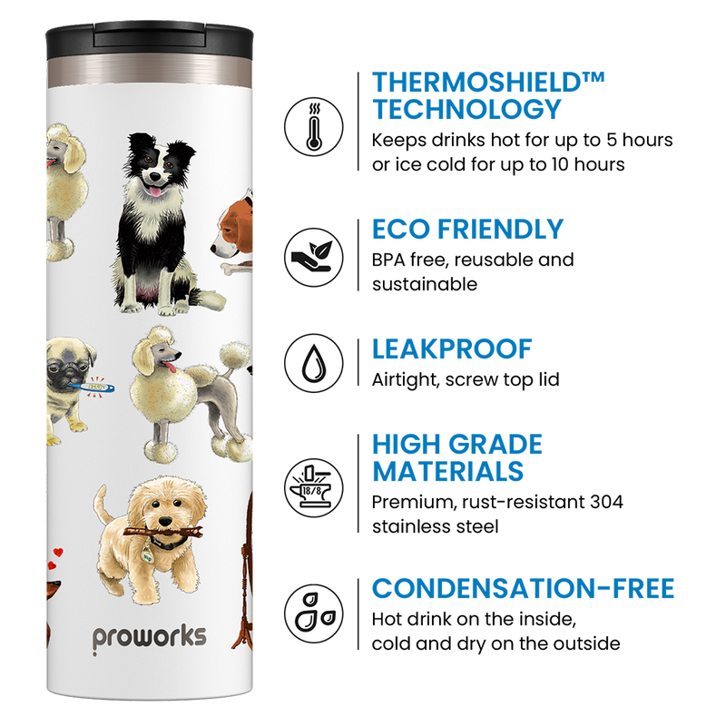All White A Dogs Tail Travel Mug