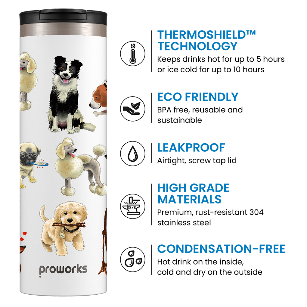 All White A Dogs Tail Reisebecher