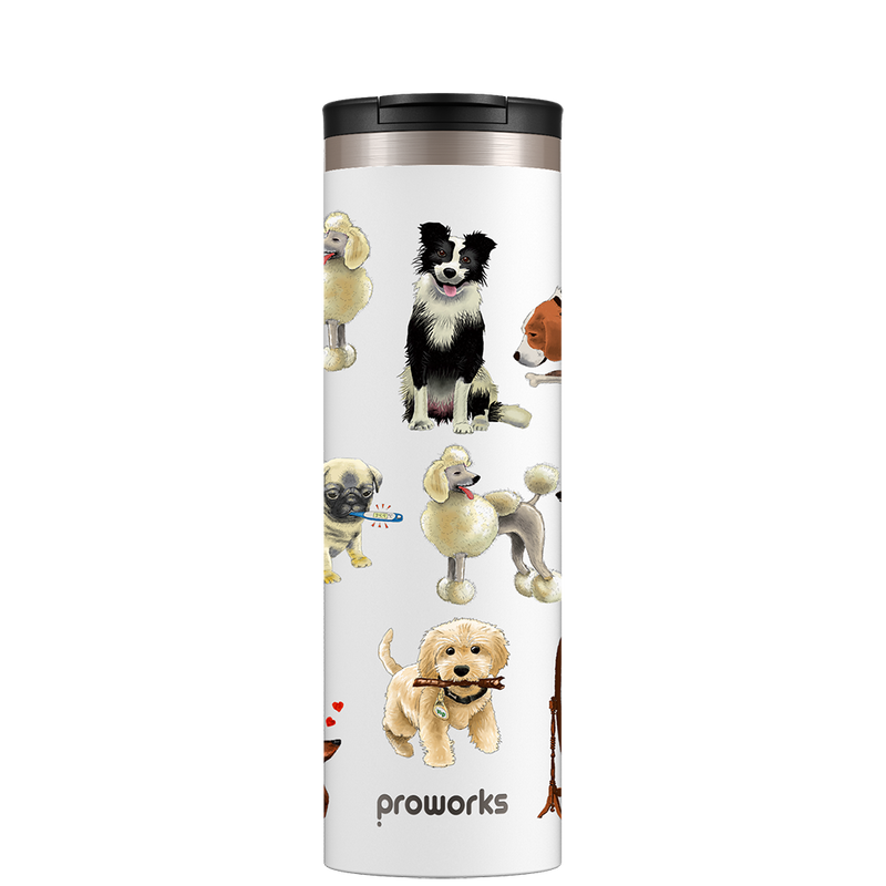 All White A Dogs Tail Travel Mug