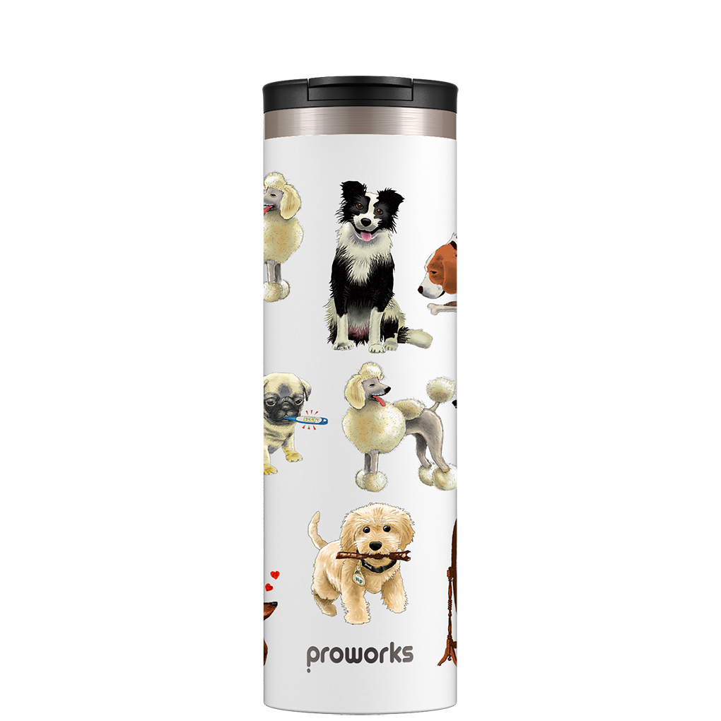 All White A Dogs Tail Travel Mug