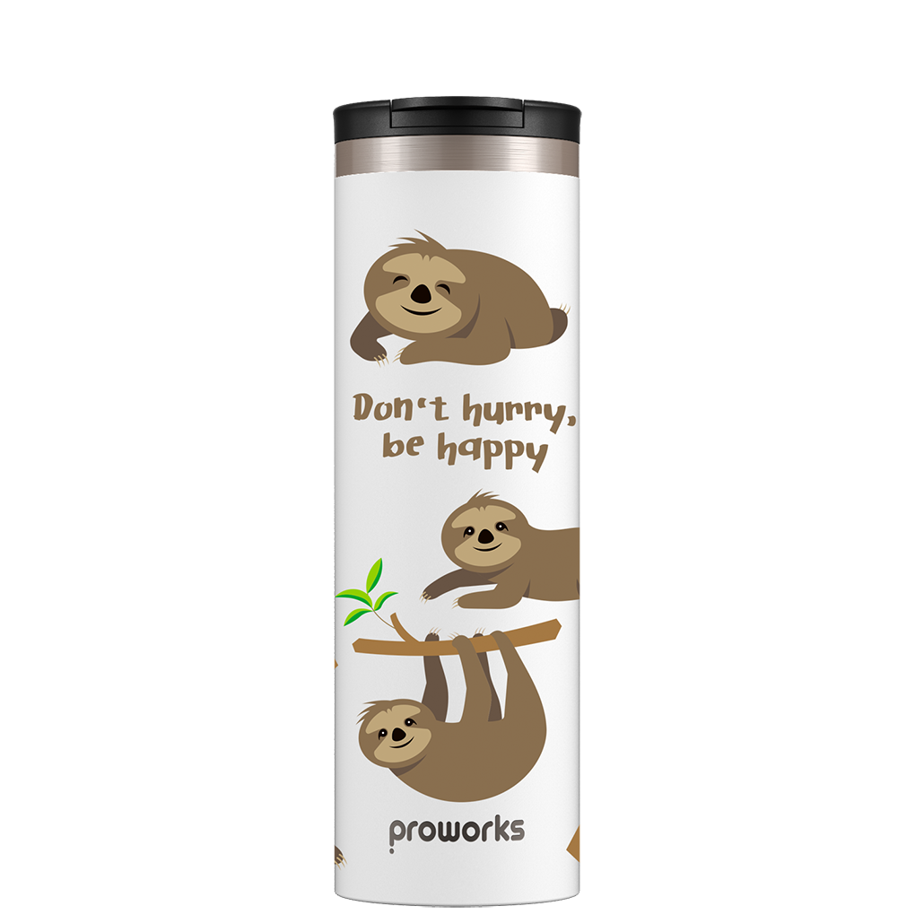 All White Sloth Travel Mug