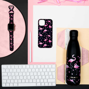 Coque de portable Flamingo - Noir et Rose