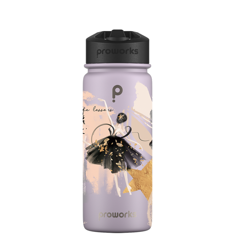 Bottiglia d'acqua con cannuccia - Modello di ballerina di danza classica Gen 2