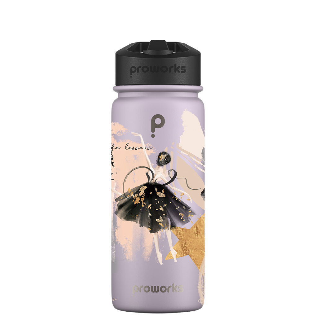 Bottiglia d'acqua con cannuccia - Modello di ballerina di danza classica Gen 2