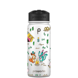 Wasserflasche mit Strohhalm – Gen 2 Camping Animals Pattern