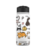 Bottiglia d'acqua con cannuccia - Modello Cat Party Gen 2
