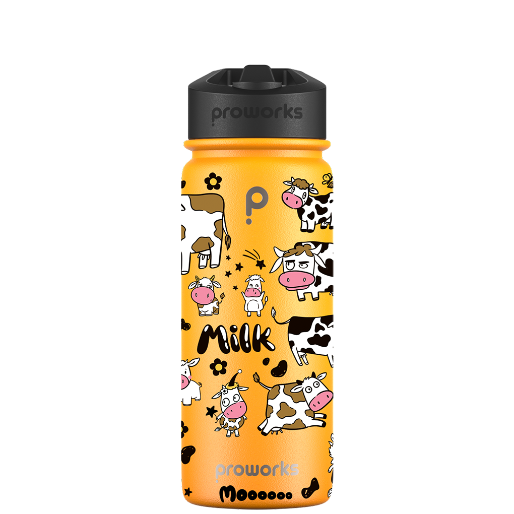 Bottiglia d'acqua con cannuccia - Modello leggendario delle mucche di seconda generazione