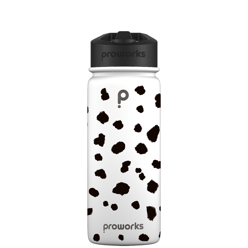 Water bottle with straw - Gen 2 Dalmatian Pattern