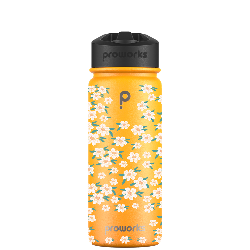 Water bottle with straw - Gen 2 Ditsy Floral Pattern