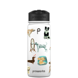 Wasserflasche mit Strohhalm – Gen 2 A Dogs Tail Pattern