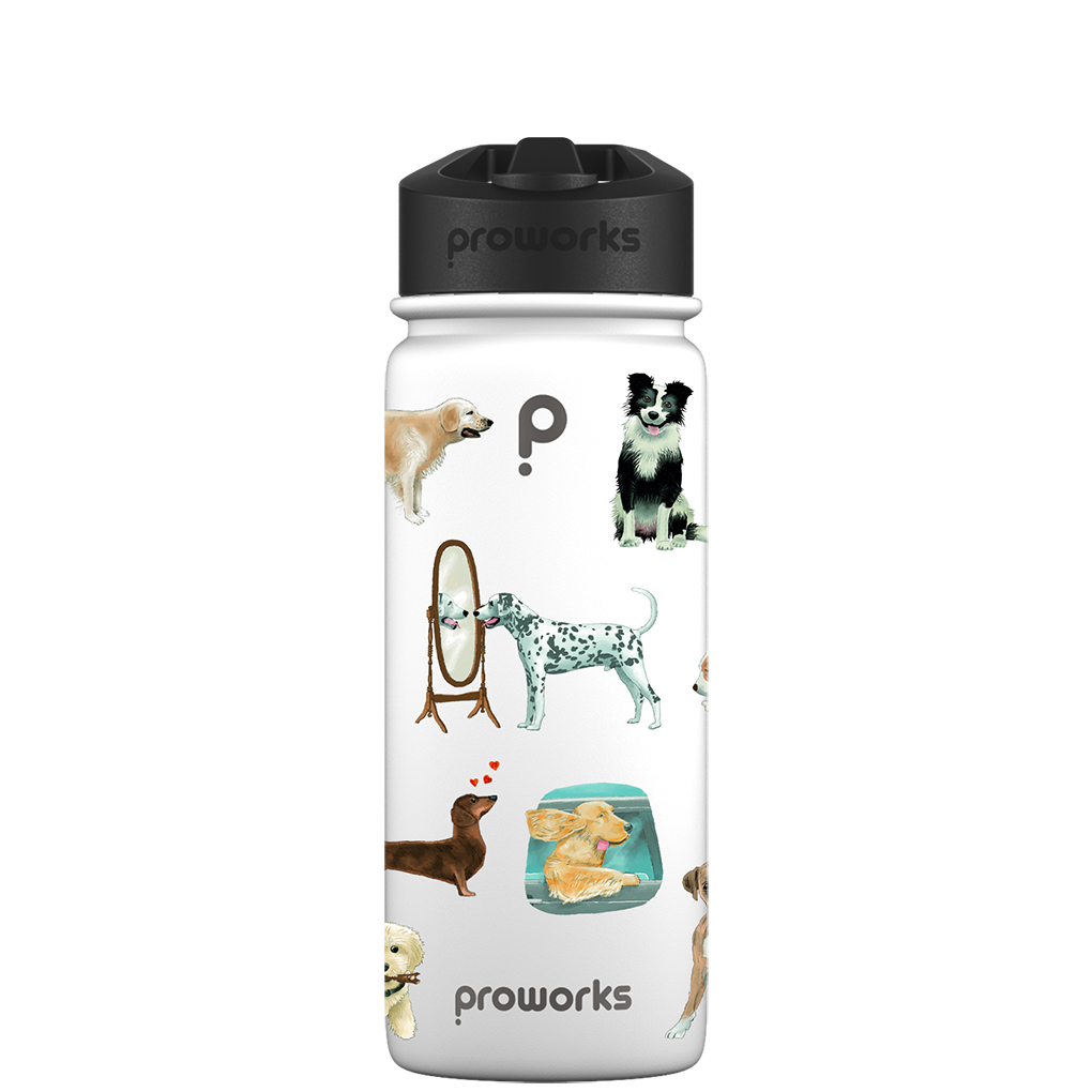 Bottiglia d'acqua con cannuccia - Gen 2 A Dogs Tail Pattern