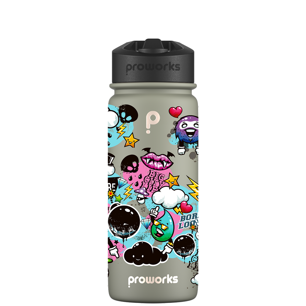 Botella de agua con pajita - Gen 2 Graffiti Pattern
