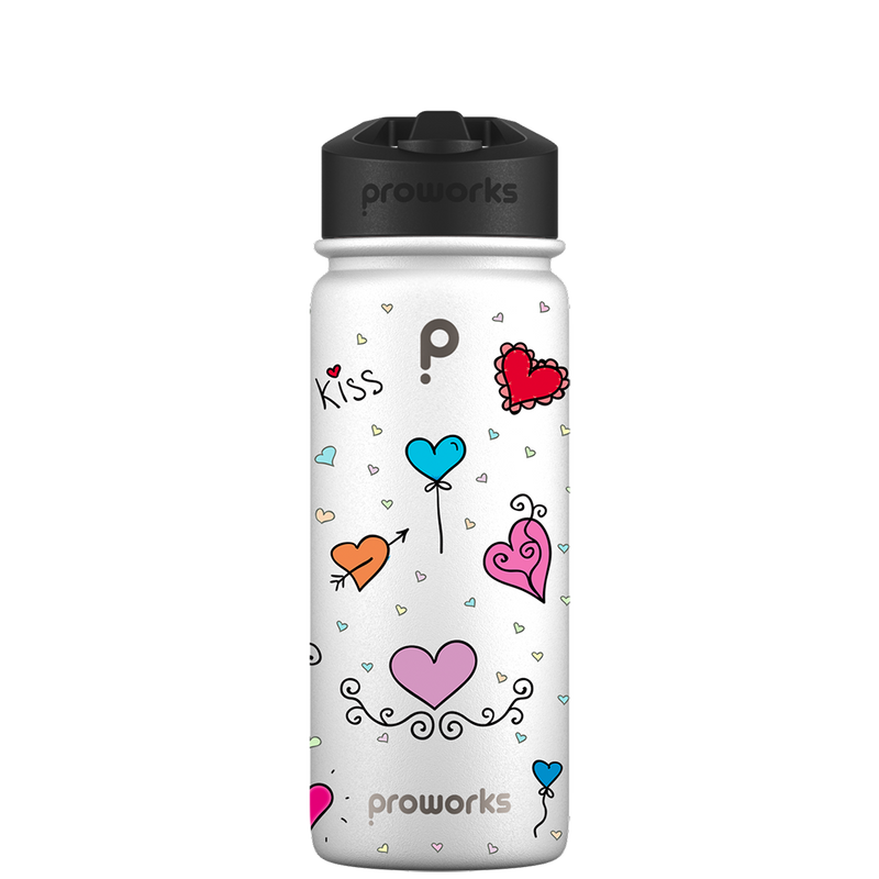 Borraccia con cannuccia - Gen 2 Hearts & Love Pattern