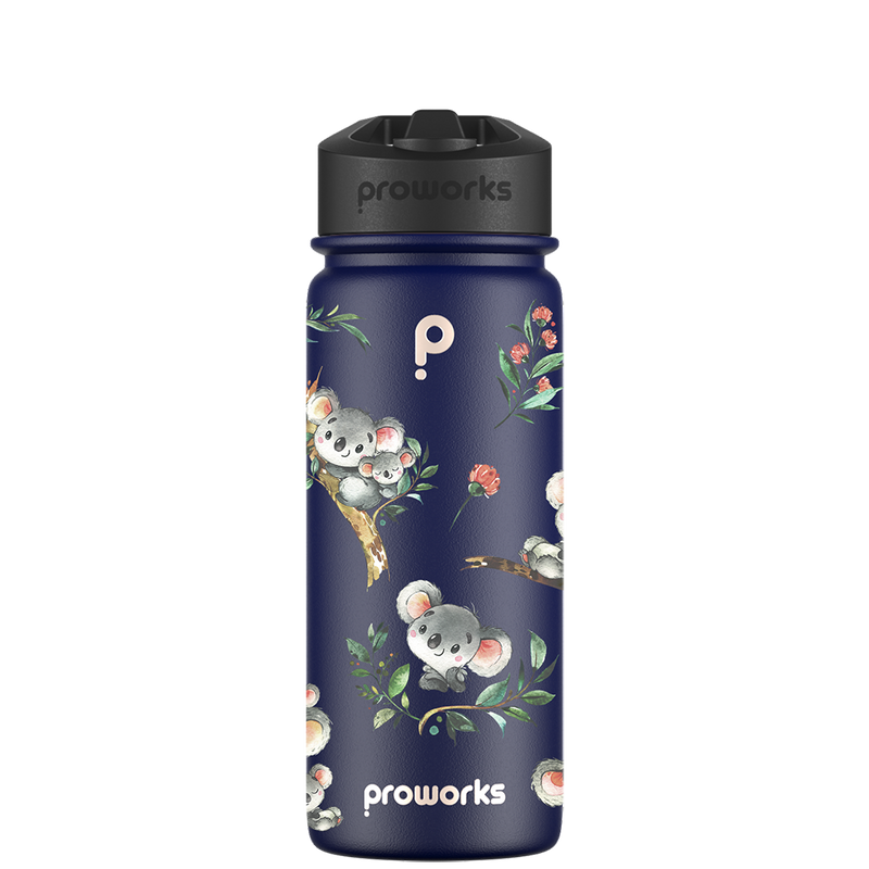 Wasserflasche mit Strohhalm – Gen 2 Koala Cling Pattern
