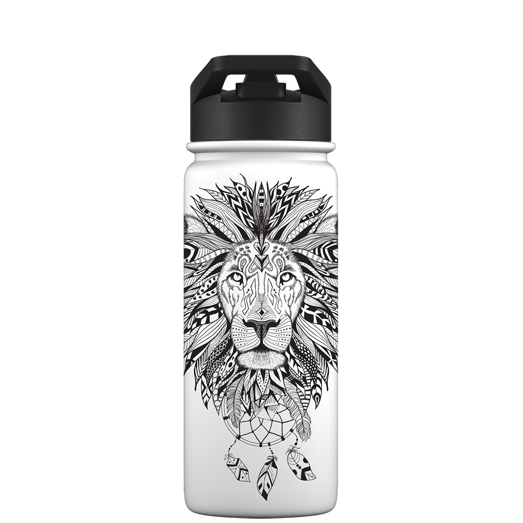 Water bottle with straw - Gen 2 Lion Aztec Pattern