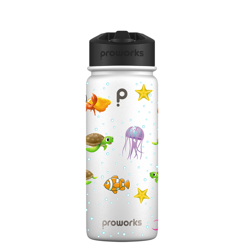 Botella de agua con pajita - Gen 2 Marine Life Pattern