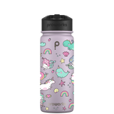 Bottiglia d'acqua con cannuccia - Motivo Sirene e Unicorni di seconda generazione