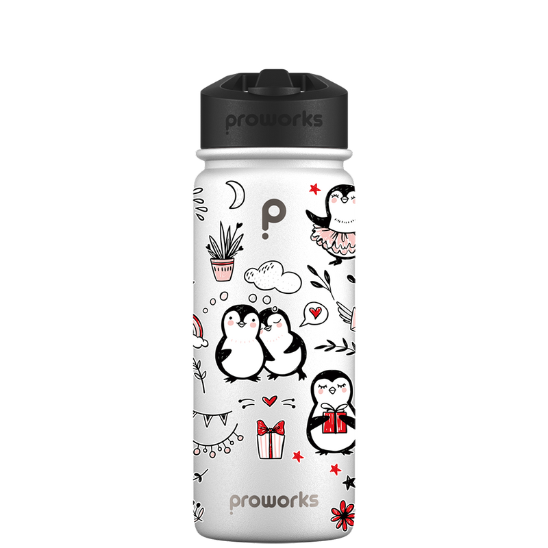 Bottiglia d'acqua con cannuccia - Modello Penguin Huddle Gen 2