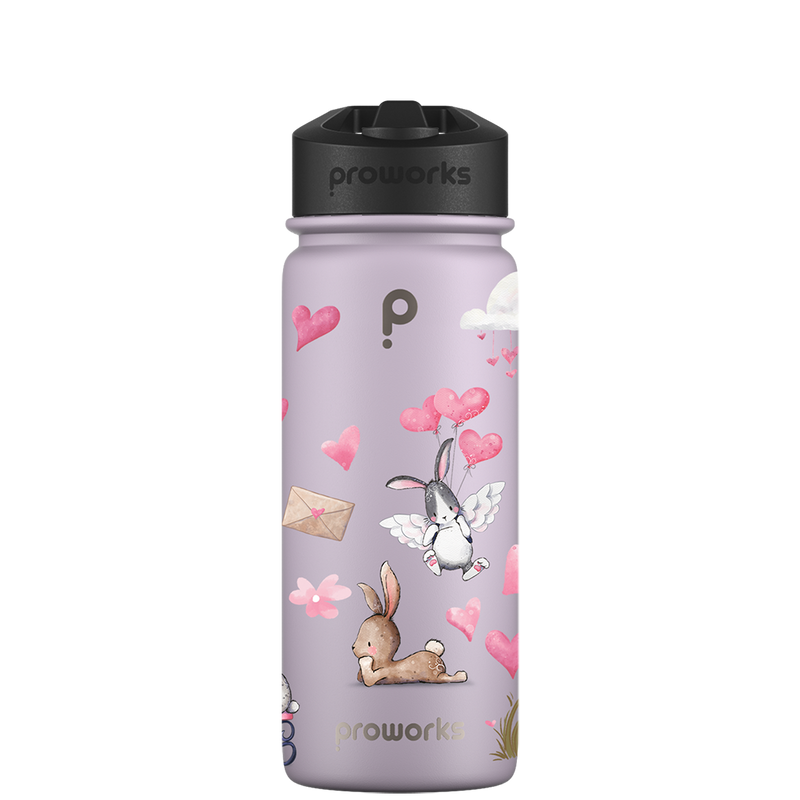 Gourde avec paille - Gen 2 Rabbit Romance Pattern