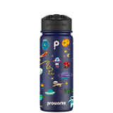Wasserflasche mit Strohhalm – Gen 2 Space Adventure Pattern