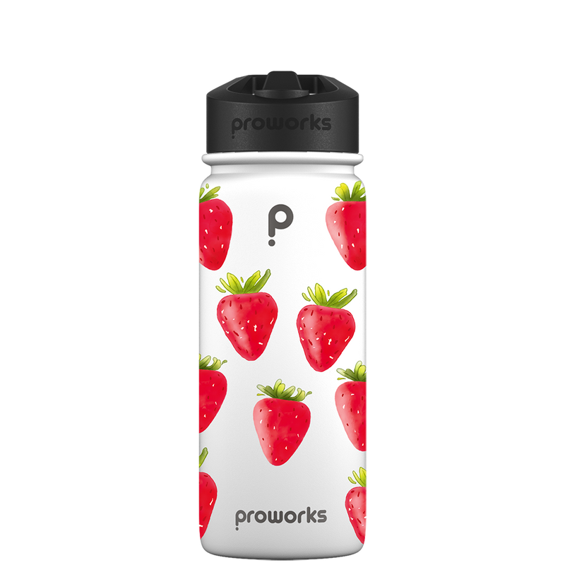 Bottiglia d'acqua con cannuccia - Modello Fragola Gen 2