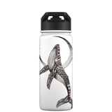 Bottiglia d'acqua con cannuccia - Motivo azteco balena di 2a generazione