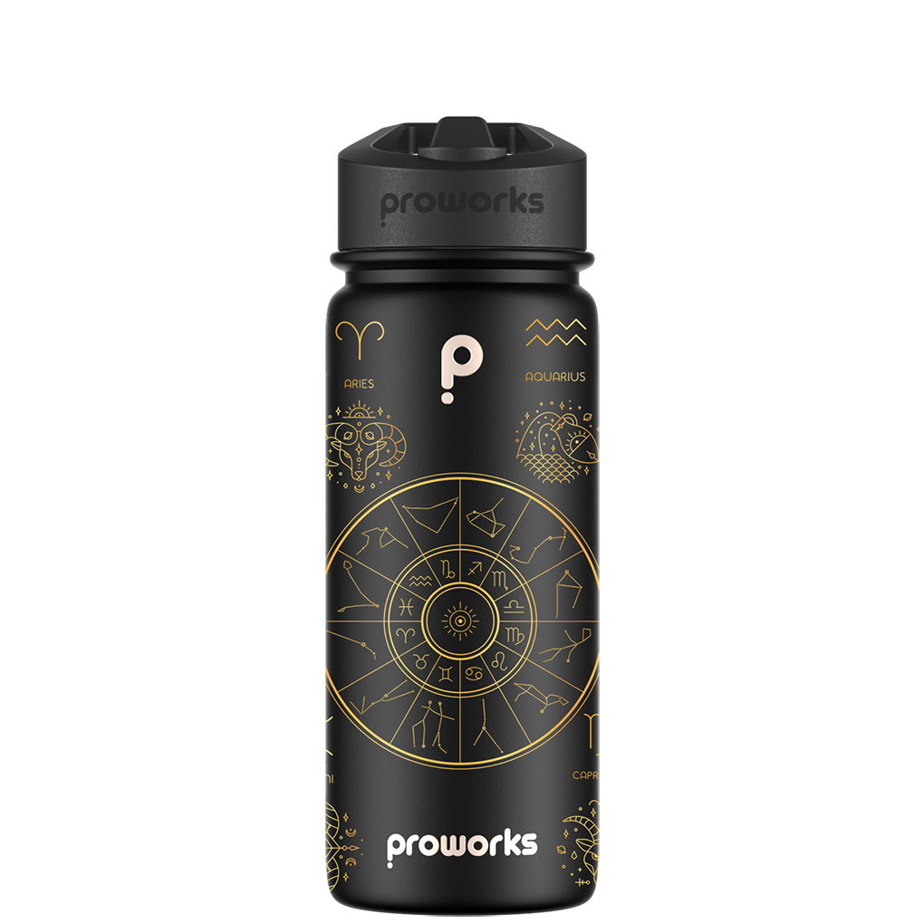 Botella de agua con pajita - Patrón Colección Zodiac Gen 2