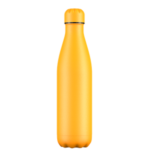 Bottiglie d'acqua originali di colore giallo morbido