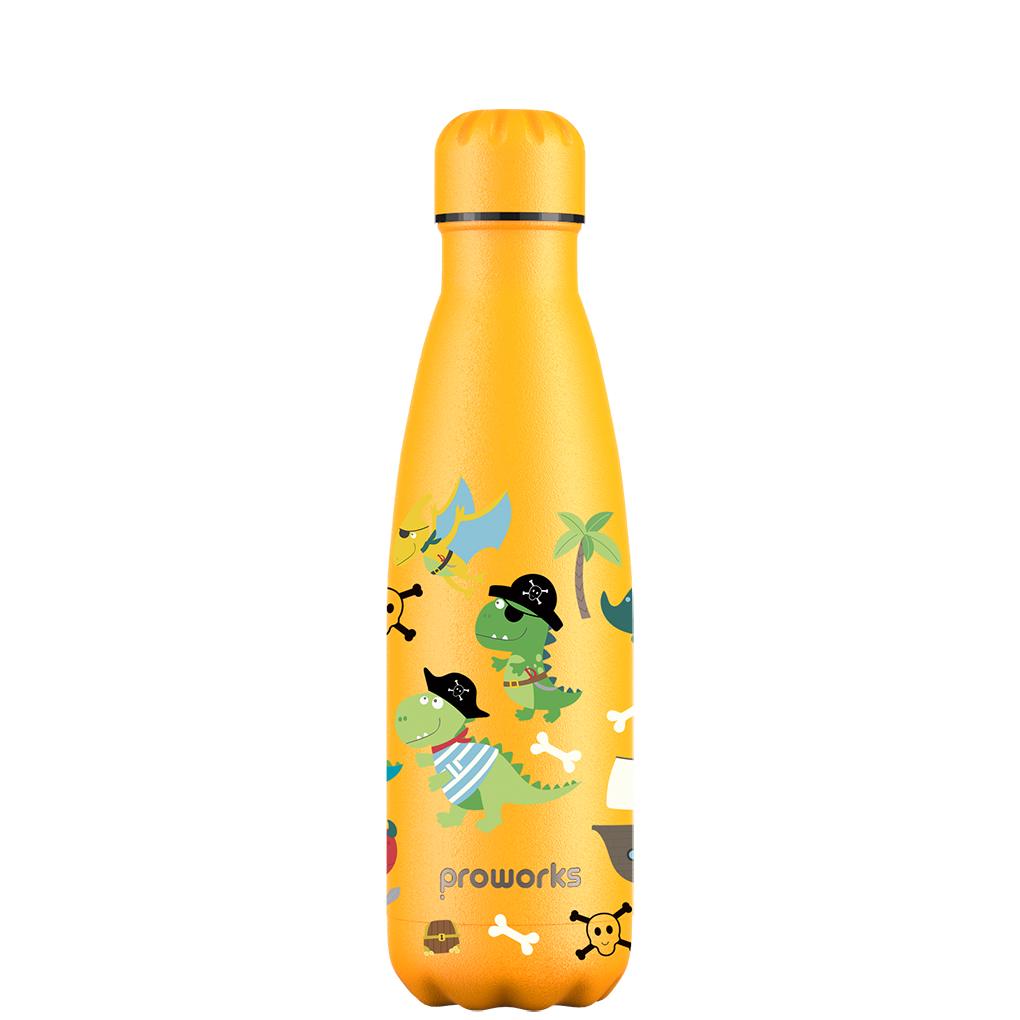 Botella de agua con pajita - Patrón Gen 2 Dino Piratas - Proworks