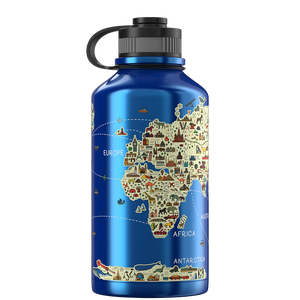 2 Litre Water Bottle - World Map