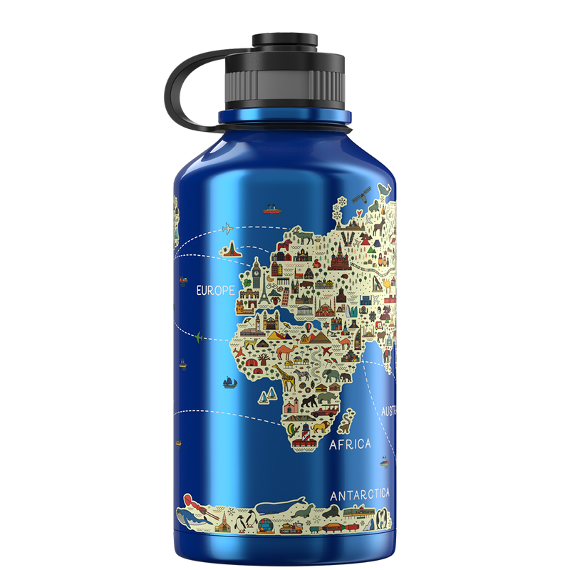 Botella de agua de 2 litros - Mapa mundial