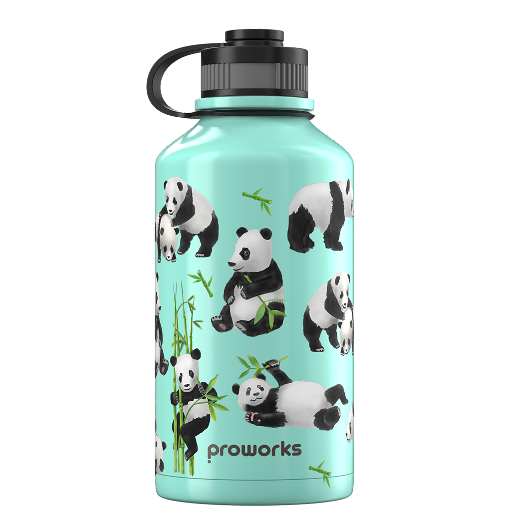 Bouteille d'eau 2 litres - Panda vert