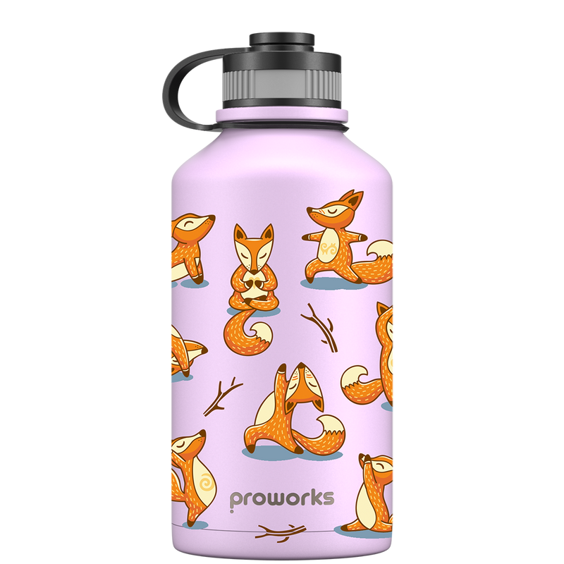 Botella de agua de 2 litros - Pastel Lavender Foxy Yoga