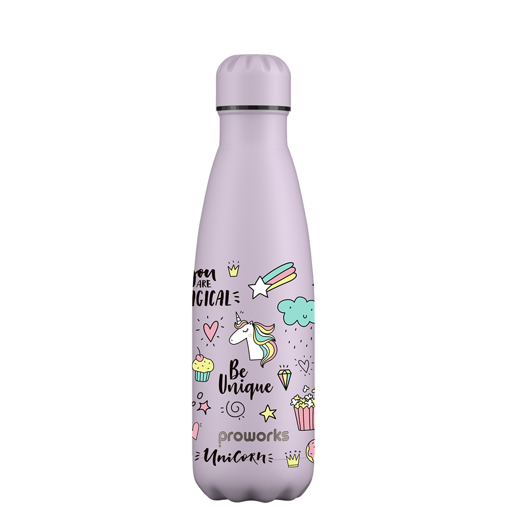Original Be Unique Unicorn Water Bottle Pattern