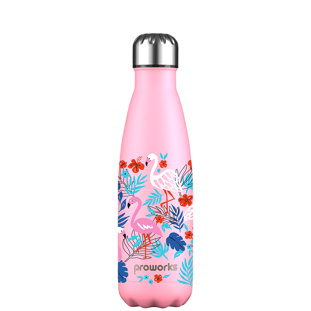 Original Flamingo Jungle Water Bottle Pattern